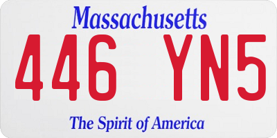 MA license plate 446YN5