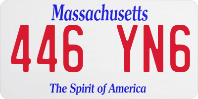 MA license plate 446YN6