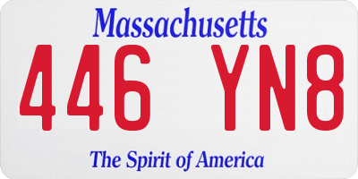 MA license plate 446YN8