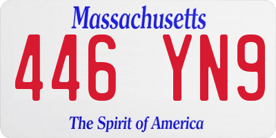 MA license plate 446YN9