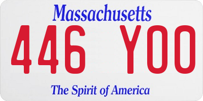 MA license plate 446YO0
