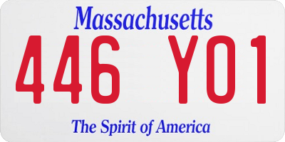 MA license plate 446YO1
