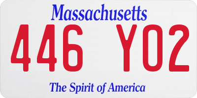 MA license plate 446YO2