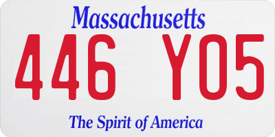 MA license plate 446YO5