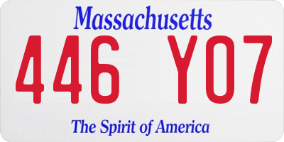 MA license plate 446YO7