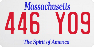 MA license plate 446YO9