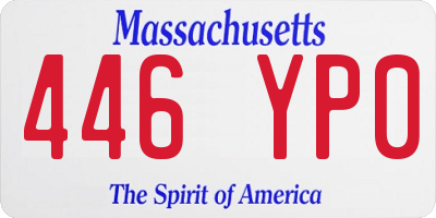 MA license plate 446YP0