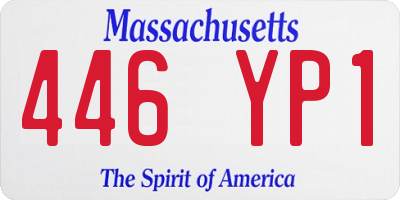 MA license plate 446YP1