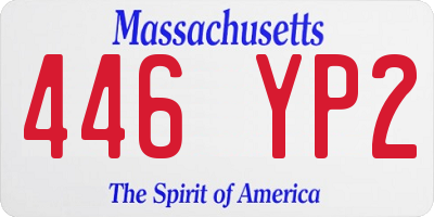 MA license plate 446YP2