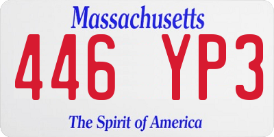 MA license plate 446YP3
