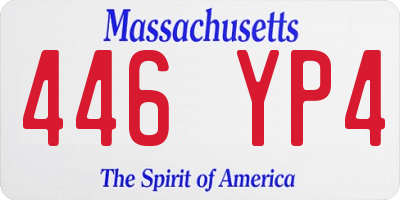 MA license plate 446YP4
