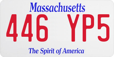 MA license plate 446YP5