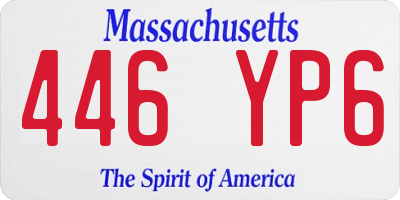 MA license plate 446YP6