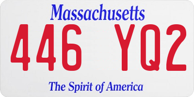 MA license plate 446YQ2