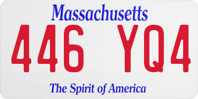 MA license plate 446YQ4