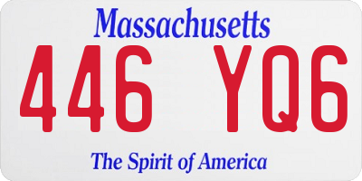 MA license plate 446YQ6