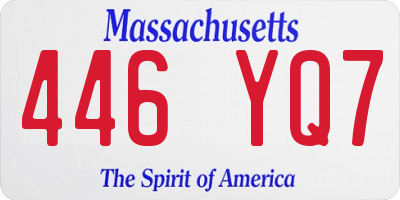 MA license plate 446YQ7