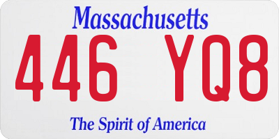MA license plate 446YQ8