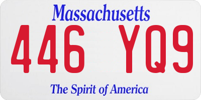 MA license plate 446YQ9