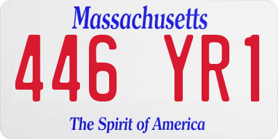 MA license plate 446YR1
