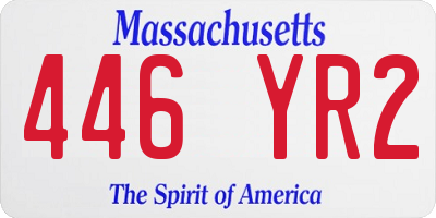 MA license plate 446YR2