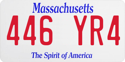 MA license plate 446YR4