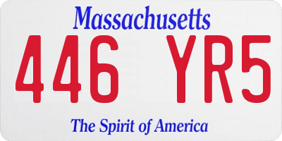 MA license plate 446YR5