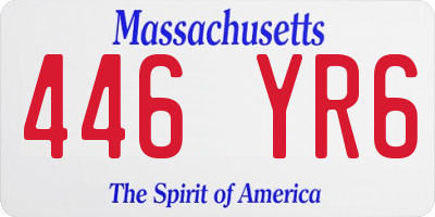 MA license plate 446YR6