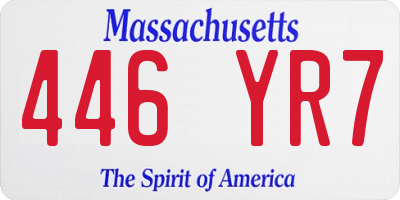 MA license plate 446YR7