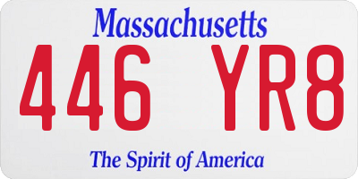 MA license plate 446YR8