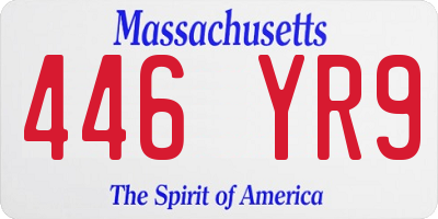 MA license plate 446YR9