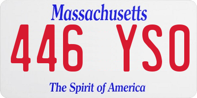 MA license plate 446YS0