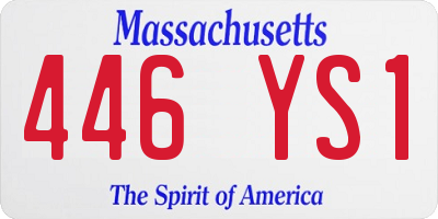MA license plate 446YS1