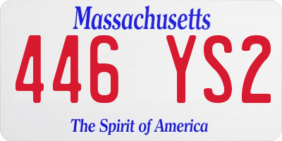 MA license plate 446YS2