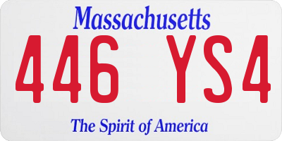 MA license plate 446YS4