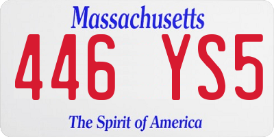 MA license plate 446YS5
