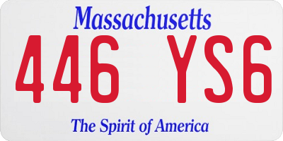 MA license plate 446YS6