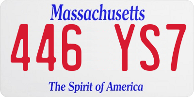 MA license plate 446YS7