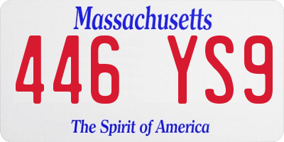 MA license plate 446YS9