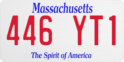 MA license plate 446YT1