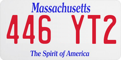 MA license plate 446YT2
