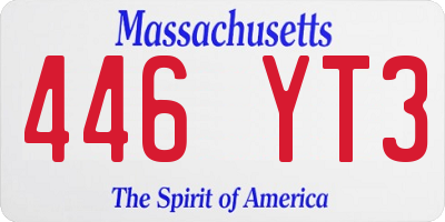 MA license plate 446YT3