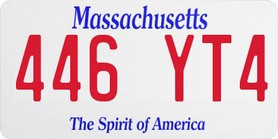 MA license plate 446YT4