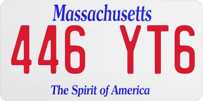 MA license plate 446YT6
