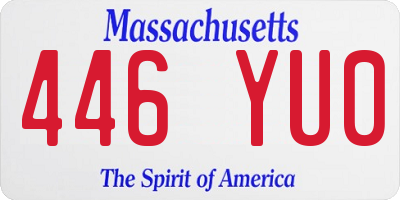 MA license plate 446YU0