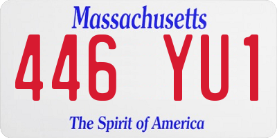MA license plate 446YU1