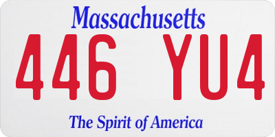 MA license plate 446YU4