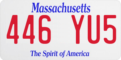 MA license plate 446YU5