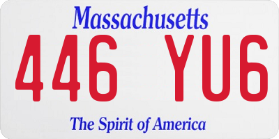MA license plate 446YU6