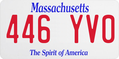 MA license plate 446YV0